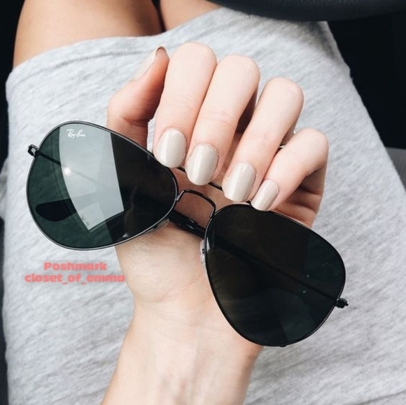 Ray-Ban Aviator Black Lenses RB3025 Black Frame 58 - 62 NEW Unisex main image 13